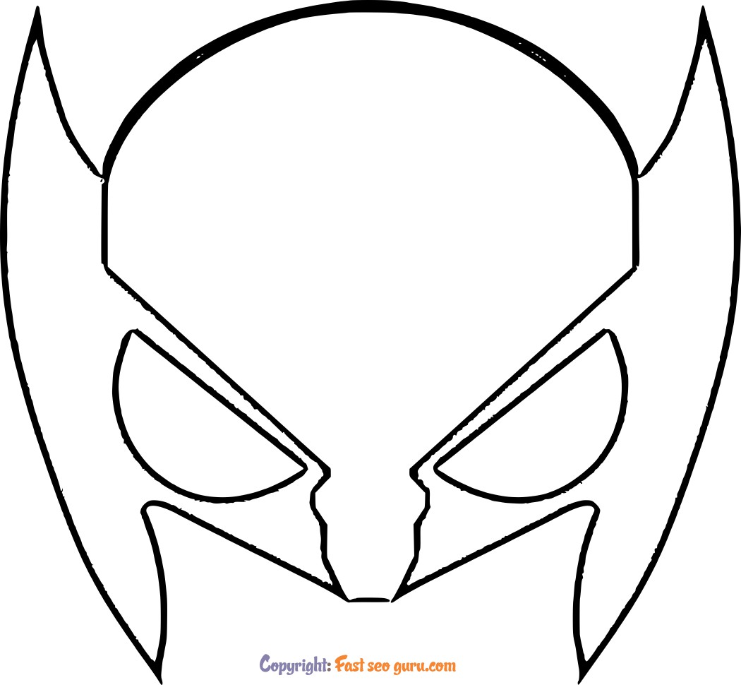 printable wolverine mask to coloring page template